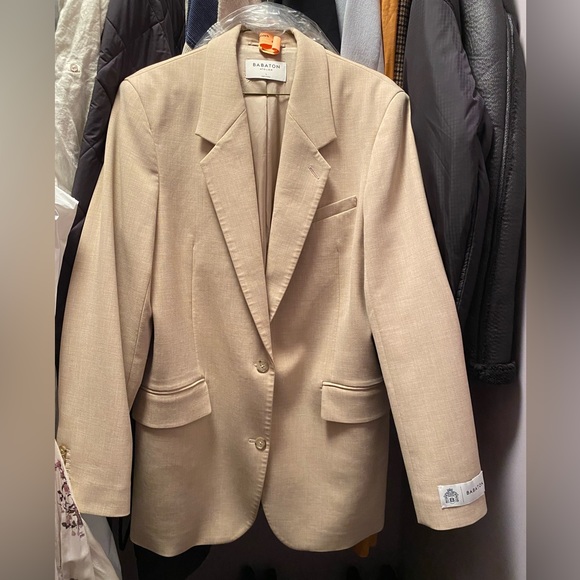 Babaton Agency Blazer in Heather Oat Beige - Picture 9 of 10
